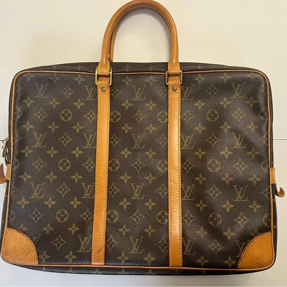 Louis Vuitton Monogram Briefcase with Leather Accents - Picture 2 of 16